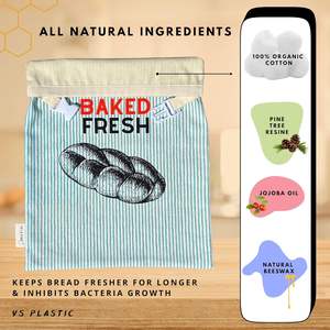 Sac à pain en coton et cire d'abeille, réutilisable, résistant au congélateur, pour le pain au levain fait maison, stockage alimentaire, cadeaux pour les boulangeres au levain - Product Image 4
