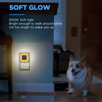 Veilleuse carrée LED intelligente à commande par capteur, lampe de chevet à économie d'énergie