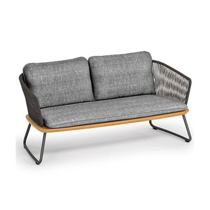Outdoor Coffee <b>Table</b> <b>Wood</b> Slatted <b>Table</b> Metal Frame Patio <b>Garden</b> Lounge Furniture - Product Image 4