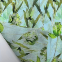 Tissu en coton imprimé 60S en gros, 90 GSM, coton réactif à motifs floraux pour robes, chemises et textiles de maison