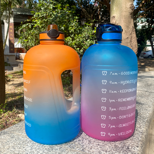 Bottiglia d'Acqua Motivazionale Senza BPA con Cannuccia, 1 Gallone, Bottiglia Sportiva in Plastica con Indicatore Orario, da Viaggio e Palestra, Mimetica, 4 <span class=keywords><strong>Litri</strong></span> - Product Image 2