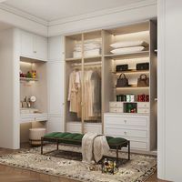 Système de dressing sur mesure en MDF, armoire modulaire moderne pour chambre à coucher, idéal pour villas, hôtels et projets résidentiels
