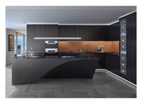 Charnière à fermeture en douceur murale noire haut de gamme organisateur de bande lumineuse à led pour armoire de cuisine avec évier