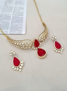 Ensemble collier ras-de-cou et boucles d'oreilles pendantes en laiton, motif goutte d'eau, élégant pour les soirées, bijoux pour femmes et jeunes filles - Product Image 3