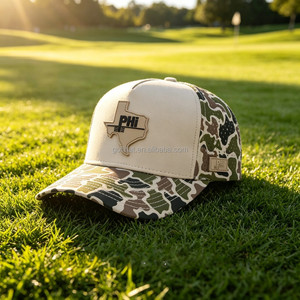 Casquette Snapback personnalisée en PVC perforée au laser, uniforme d'entraînement pour équipe de combat et de gym, casquettes de baseball camouflage - Product Image 1