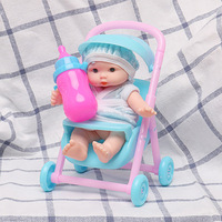 Vente en Gros Usine Jouet Bébé Simulé Mini Poupée Bébé Bleue Avec Biberon Ensemble Poupée Bébé