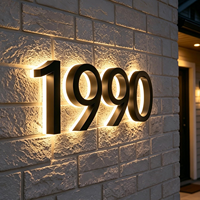Livraison rapide, panneaux de numéros de maison rétroéclairés, numéros d'adresse de maison, numéros de maison en 3D éclairés par LED