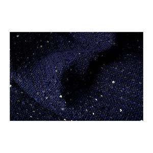 ผ้าทวีดแฟนซีคุณภาพพรีเมียม ผลิตในเกาหลี สีกรมท่า-ดำ ผ้าตาข่ายเมทัลลิกแบบสลับลาย ทอแบบแฟนซี รับผลิตแบบ OEM และ ODM ผ้าทอสั่งทำพิเศษ - Product Image 4