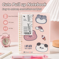 Carnet A5 avec couverture transparente en PP imperméable et reliure à anneaux, possibilité de personnaliser les pages d'appoint et les pages intérieures