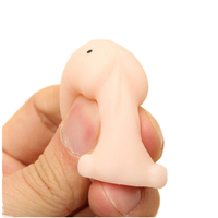 1 unidad Mini Juguete Blandito de Plástico con Forma de Pene, Divertido, de Dibujos Animados, para Aliviar el Estrés, Regalo