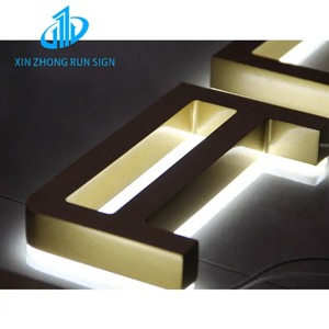 Vente chaude en plein air <span class=keywords><strong>entreprise</strong></span> Logo rétro-éclairé LED bande enseigne éclairée 3D en acier inoxydable lettre acrylique panneau publicitaire - Product Image 4