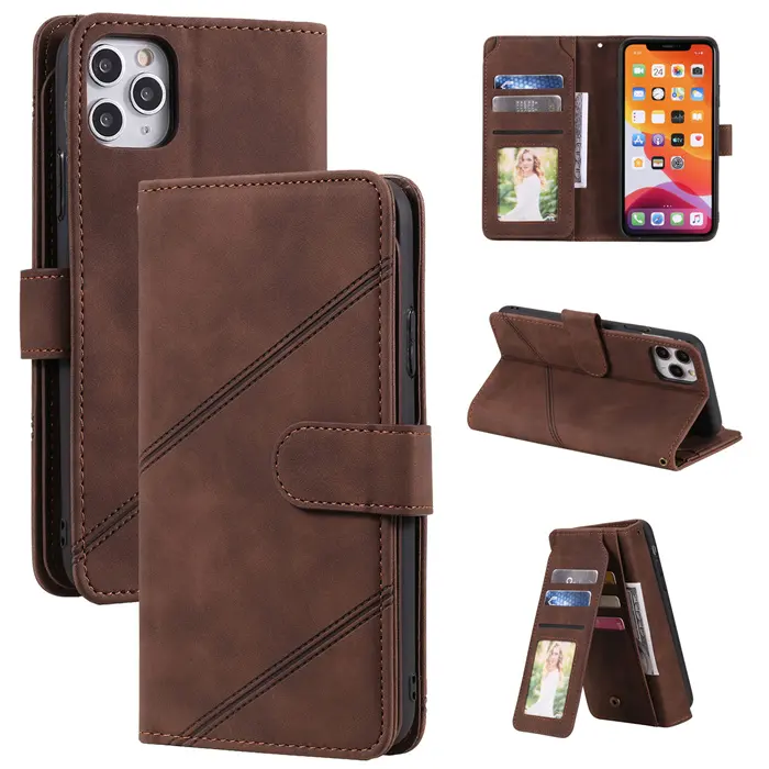 Multifunction Portable Wallet Leather Card Slots Mobile Phone Case for iPhone 14 13 12 mini 11 Pro XS Max XR X 8 7 SE 6 Plus