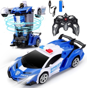 <span class=keywords><strong>Voiture</strong></span> robot transformable RC 2,4 GHz à l'échelle 1:18 avec design <span class=keywords><strong>police</strong></span> lumineux, télécommande expert en drift à un bouton pour garçons - Product Image 1