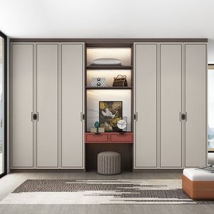 HNSJ Muebles de Dormitorio Personalizados para Toda la Casa, Armario, Cajones Grandes, Sistema de Almacenamiento Integrado con Iluminación, Armarios Modernos - Product Image 1