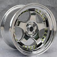 Jantes en alliage forgé à cinq branches avec rivets chromés dorés, 15-18 pouces, 4x100/108/114.3 PCD pour Miata Mini BRZ