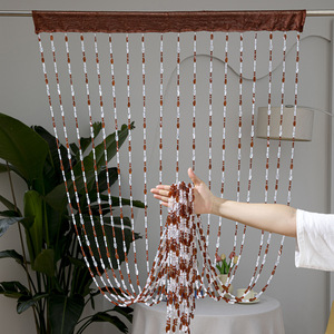Cortina de Cuentas de Plástico Cristalino de 1*2M, Cortina de Cuentas de Plástico Brillante con Forma de Corazón Morado para Puerta - Product Image 3