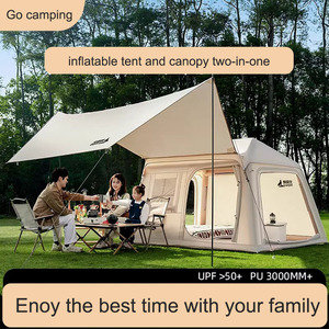Tenda gonfiabile esterna portatile per 2-4 persone che si comportano in quattro stagioni impermeabile per famiglie campeggio tenda tetto stile - Product Image 2
