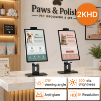 Terminal de Caisse Compact de Bureau avec Lecteur QR, Imprimante de Reçus, Animation et CMS Basé sur le Cloud pour les Magasins de Détail