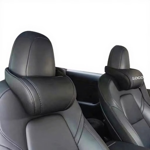 Coussin de soutien lombaire et cervical en cuir de luxe pour siège de voiture, accessoires intérieurs de voiture - Product Image 1