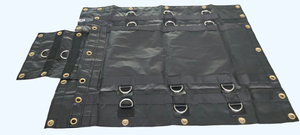 Vente en gros 20 'x 28' bâche de camion à plat robuste noire avec 6 'Drop & Flap 14 <span class=keywords><strong>oz</strong></span> bâche étanche pour camion - Product Image 2