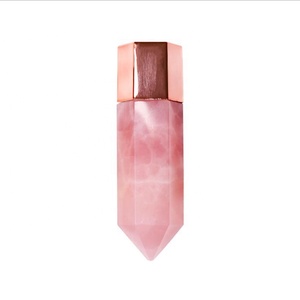 Botella rodante de cuarzo rosa con piedras preciosas pulidas, Perfume de aceite esencial de 15ml para masaje, estilo de amor elegante - Product Image 2