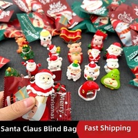 Onafhankelijke Blind Bag Kerstman Cadeau Prijs Hars Miniatuur Beeldje Speelgoed Sneeuwpop Kerst Kinderen Decoratieve Ornamenten