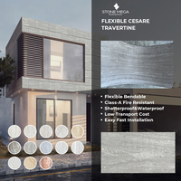 Panneau mural en travertin texturé Stone Mega, effet pierre, carreaux muraux MCM, revêtement mural en pierre à bas prix, carreaux flexibles pliables