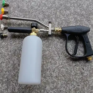 Double Switching High Pressure Washer Snow Foam Spray Gun With 5 Color Nozzles Foam Lance Water Spray Gun 1/4" Quick Connector