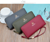 Dompet Panjang Kulit PU Premium untuk Wanita Tas Ponsel Clutch Mewah Dompet Ritsleting Kapasitas Besar Tali Pergelangan Tangan Multi-Fungsi