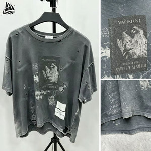 <span class=keywords><strong>T</strong></span>-<span class=keywords><strong>shirt</strong></span> Grafica Oversize Personalizzata Effetto Lavato Pesante da Uomo Stile Retro <span class=keywords><strong>Rock</strong></span> Band Effetto Distrutto <span class=keywords><strong>Vintage</strong></span> OEM - Product Image 3