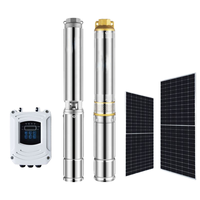 Pompe submersible solaire marine multi-étages en acier inoxydable de 1,2 pouce, 100 m de hauteur de refoulement, à moteur CC sans balais, pour puits profond, avec contrôleur externe