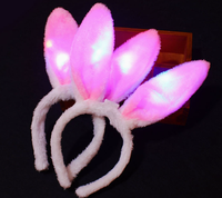LED Işıklı Yumuşak Tavşan Kulakları Paskalya Peluş Kumaş Parti Süsleri Genç Cosplay Aksesuarı Fabrika Fiyatı Pilli
