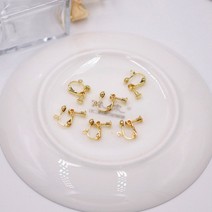 Boucles d'oreilles à clipser plaquées or, en alliage de cuivre, unisexe, accessoire de mode, or clair 14K, composants de boucles d'oreilles DIY, vente en gros - Product Image 3