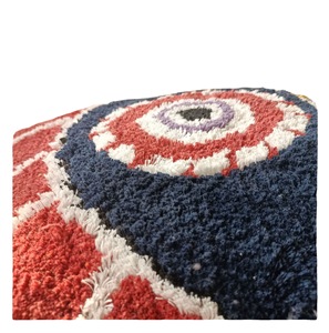 Fodera per cuscino decorativo Evil Eye trapuntata con nappe, fatta a mano, artigianale, etnica, di lusso, per divano - Product Image 5