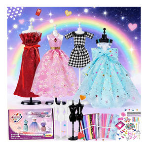 Kit de Diseño de Vestidos de Princesa, Plástico, Fantasía, Costura Infantil, Maniquí de Moda, Plantillas de Tela, Accesorios, Herramientas, Cintas, Adornos, Regalo - Product Image 1