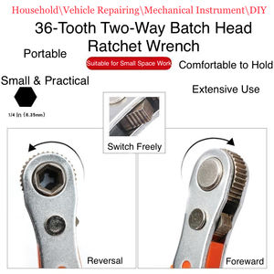 Tournevis à cliquet industriel multifonction bidirectionnel OEM en acier allié au <span class=keywords><strong>chrome</strong></span>-vanadium, garantie 3 ans - Rotation avant/arrière à droite - Product Image 6