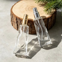 Flacon roll-on en verre transparent de 10 ml au design torsadé irrégulier, flacon de parfum rechargeable de luxe