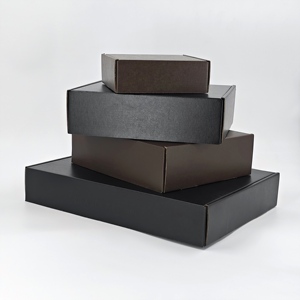 Cajas <span class=keywords><strong>de</strong></span> Envío Plegables Personalizadas <span class=keywords><strong>de</strong></span> Cartón Corrugado Kraft Negro para Regalo, Mailer Rígido <span class=keywords><strong>de</strong></span> Lujo <span class=keywords><strong>con</strong></span> Logotipo para Calcetines y Pieles - Product Image 2