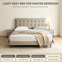 Lit King Size Moderne Italien en Cuir Véritable avec Revêtement en Mousse Haute Densité à Bulles, Cadre en Bois – Vente en Gros