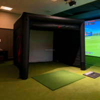 Maison simulateur de golf gonflable personnalisée, terrain d'entraînement de golf, enceinte de simulation de golf 6, tente d'enceinte avec écran d'impact