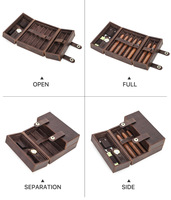 Humidor de Voyage Portable de Luxe en Cuir Véritable Vintage avec Hygromètre Intégré, Double Compartiment de Rangement et Espace de Rangement pour Outils – Vente en Gros Usine