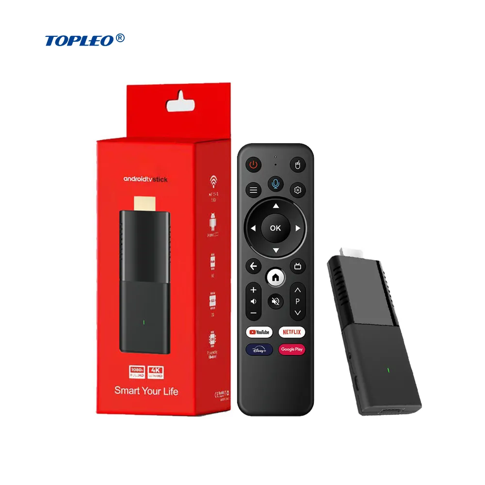 Topleo tv stick fire 4k con telecomando vocale Android Box max streaming device wifi 6 set top box digital Q3 android tv stick