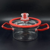 Marmite en verre Borosilicate, 1 pièce de 20CM de haut, avec couvercles résistants à la chaleur, casseroles de luxe colorées