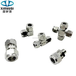 304 स्टेनलेस स्टील फेरूल कनेक्टर सीधे टर्मिनल npt 3/8 "पुरुष थ्रेड सिंगल डबल फर्नियम प्रकार वायु स्रोत उपकरण - Product Image 2