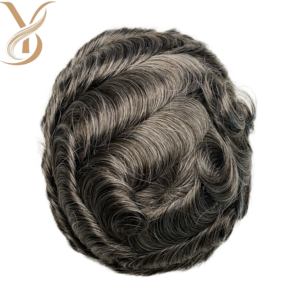 วิกผมคนแท้สำหรับผู้ชายเส้นผมด้านหน้าทำจาก PU ลูกไม้8*10เส้น - Product Image 1