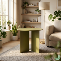 Table d'appoint ronde en bambou, design minimaliste, stable et peu encombrante, table basse de canapé