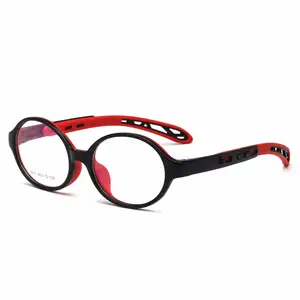 Gafas ópticas retráctiles para niños, gafas graduadas ovaladas de silicona TR90, marcos de seguridad para Miopía