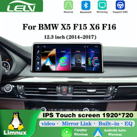 Système Linux LELV pour voiture BMW X5 F15 X6 F16, lecteur vidéo de navigation Carplay, 12,3 pouces, 2014-2017, Android Auto