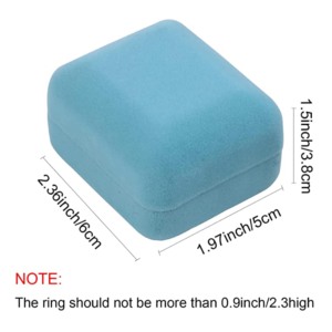 Hộp Quà Tặng Trưng Bày Trang Sức Nhung Xanh Nhạt Đèn LED Tùy Chỉnh Sang Trọng Sinh Thái Bán Sỉ Cho Nhẫn Đính Hôn Cầu Hôn Hộp Nhẫn Cưới - Product Image 2