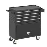 Chariot à outils en acier durable avec système de verrouillage à clé, personnalisation OEM/OBM, 4 tiroirs, capacité de charge de 100 kg pour atelier de réparation